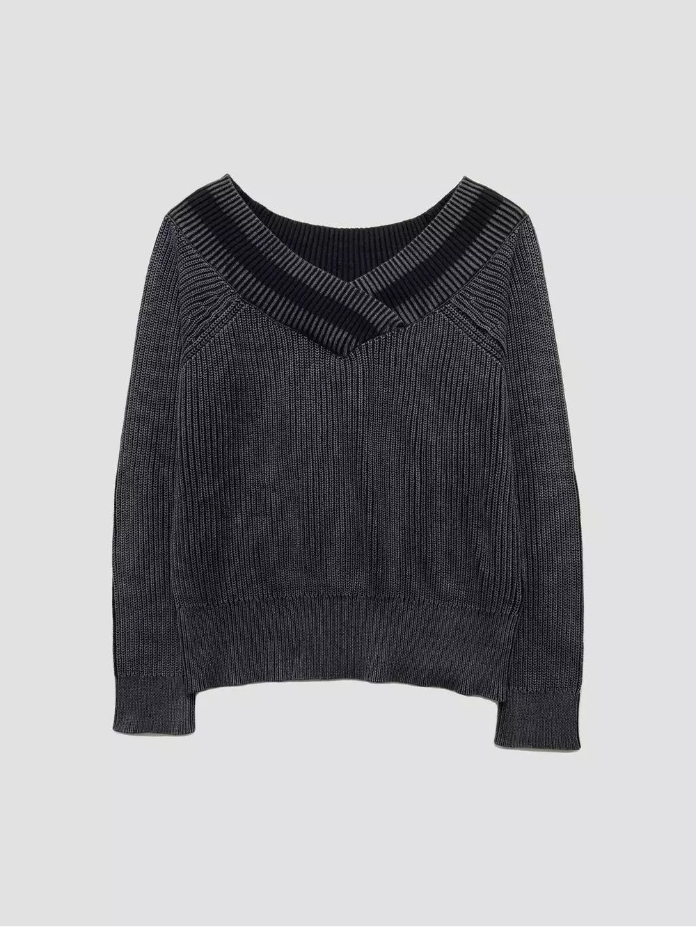 Rag & bone dawn off the shoulder grey sweater medium